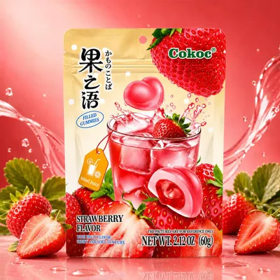Produktbild von Cokoc Strawberry Flavour Filled Gummies 60g
