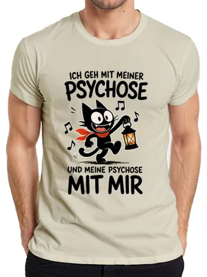 Obrázok produktu pre Ich, pánske tričko s nápisom "Čierna mačka" (narážka na psychózu), sarkastické, príroda, veľkosť XXL