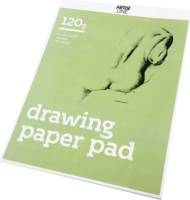 Produktbild von Creativ Company Zeichenblock A3 Zeichenpapier 120g 30 Blatt weiß