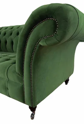 Zdjęcie produktu dla Meble biurowe do siedzenia Chesterfield wyposażenie sofa kanapa 2 siedzenia tekstylny zielony