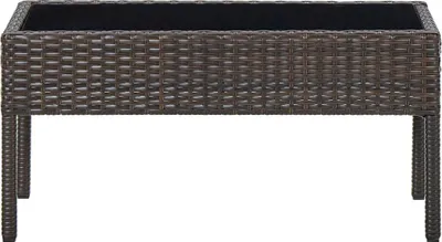 Produktbild von vidaXL Gartentisch Braun 75x40x37 cm Poly Rattan