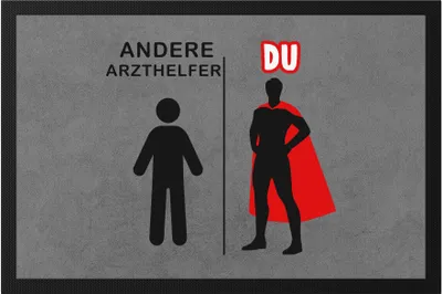 Produktbild von Andere Arzthelfer Du Fußmatte  Superheld Mein Held Dankeschön Geschenkidee Lustig Humor