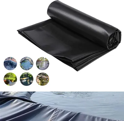 Produktbild von Teichfolie aus HDPE, Schwarz Gartenteich Teichplane Für Teiche, Fischteiche, Flüsse Fontänen und Wassergärten, 3.5x3.5m