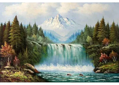 Obrázok produktu pre NORIMPEX Diamantov malá pec Krajina s vodopádom a horou 30x40cm