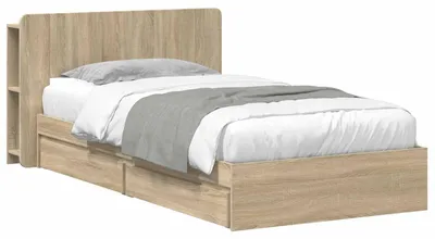 Produktbild von vidaXL Bettgestell mit Stauraum Sonoma-Eiche 90 x 200 cm Holzwerkstoff