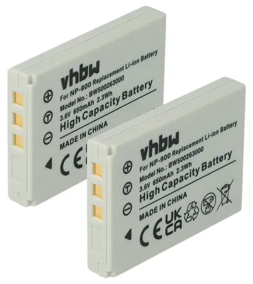 Produktbild von vhbw 2x Akku kompatibel mit Avant S4, S6 Kamera (650 mAh, 3,6 V, Li-Ion)