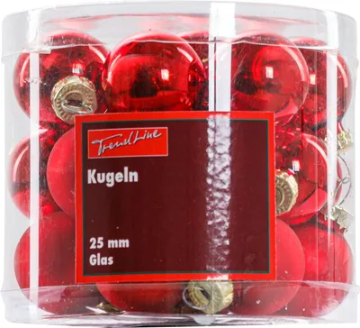 Produktbild von TrendLine Weihnachtskugeln aus Glas Ø 2,5 cm rot 24 Stück
