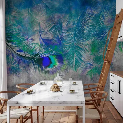Produktbild von Vlies Fototapete - Peacock Feathers 100x70 cm Tiere n-A-1488-a-a