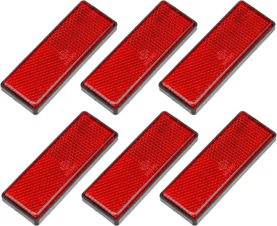 Productafbeelding van A ABSOPRO 6 Stuks Rechthoekige Veiligheidsreflecterende Zelfklevende Reflector Rood