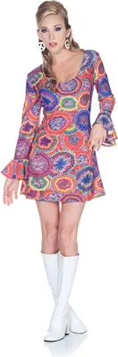 Produktbild von Flower Power Psychedelic Minikleid Damen Größe: M / 38