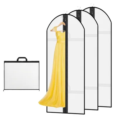 Kleidersäcke 180×60 cm, 3 Stück, weiß, Kleiderhüllen