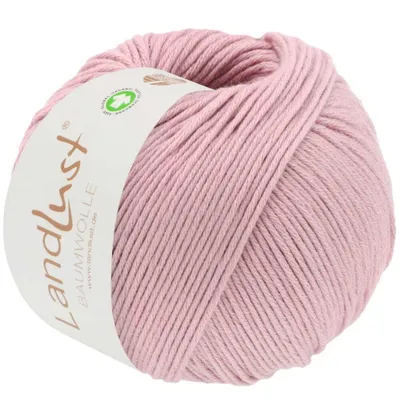 A ball of pink yarn with a label.