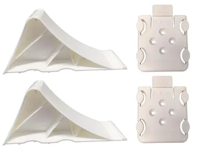 Image de Cales de nivellement avec support, homologuées jusqu'à 1600 kg, en plastique, lot de 2