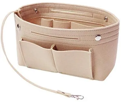 Productafbeelding van Organizer voor handtassen - met sleutelhanger - beige - groot