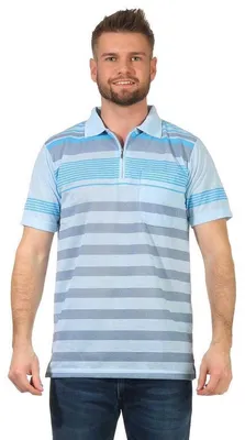 Produktbild von Herren Poloshirt T-shirt Polo-Hemd Kurzarm Hellblau M