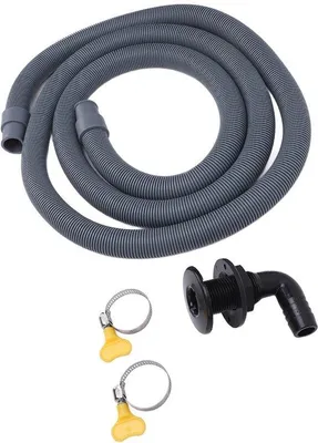 Image de Kit de pompe de cale marine avec tuyau de pression en EVA/PE de 2 mètres - raccord de 90 degrés - pour yachts et bateaux - flexible et durable