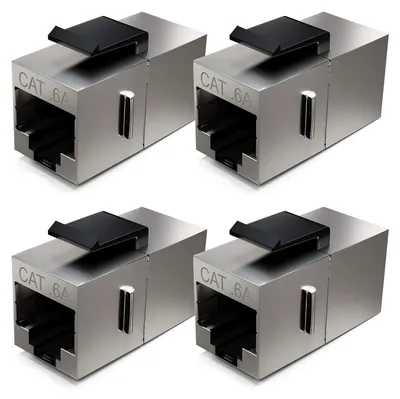 Produktbild von deleyCON CAT6a Keystone Modul Patchkabel Kupplung RJ45, 4 Stück
