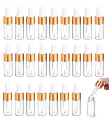 Gläserne Tropfflaschen 5 ml, 25 Stück, transparent, mit Pipette