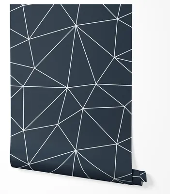 Produktbild von Vliestapete Premium Geometrisch Linien Minimalistisches Wohnzimmer 2x2,5 Weiß-Blau