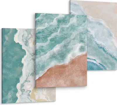 Obrázek produktu pro Muralo Sada obrazů na plátně Sea Beach Ocean Abstract - 3 obrazy 30x40
