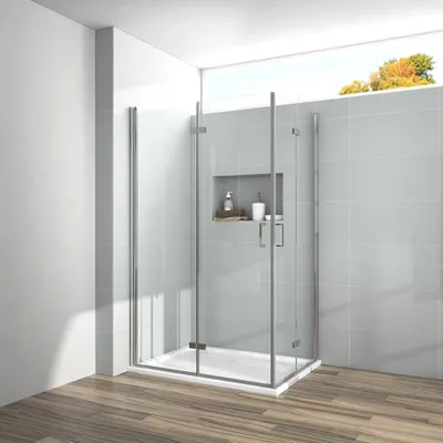 Produktbild von EMKE Duschkabine 75x120x195 cm Falttür Nischentür Nischenfalttür Duschabtrennung Dusche Schwingtür Duschwand Klarglas 6mm ESG Sicherheitsglas mit Beidseitiger Nano Beschichtung