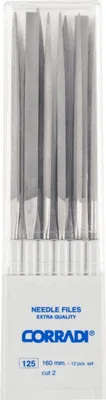 Produktbild von PFERD TOOLS 12325164 CORRADI needle file set Swiss bat 2 in plastic box Length 160 mm 1 pc(s)