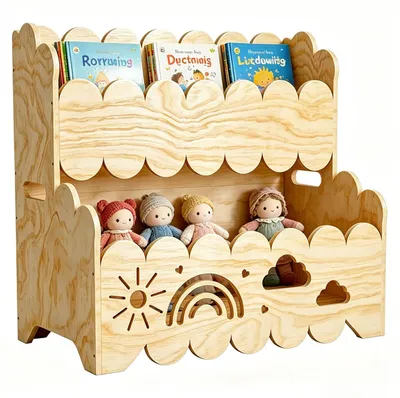 Immagine prodotto di Libreria a scaffali in legno, con 2 ripiani, per bambini