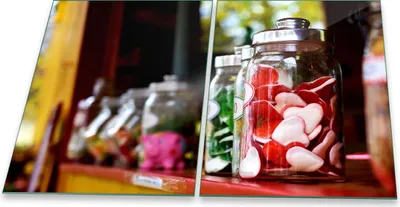 Produktbild von Herdabdeckplatte Glaskeramik 2-Teilig 2x40x52 Herz Rot Abdeckung Spritzschutz Glas