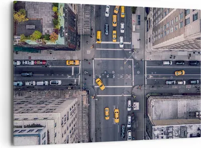 Produktbild von Bild auf Leinwand - Leinwandbild - New York Straße - 165x110cm - Wand Bild - Wanddeko - Wandbilder - Leinwanddruck - Bilder - Kunstdruck - Wanddekoration - Leinwand bilder - Wandkunst - CE165x110-3429