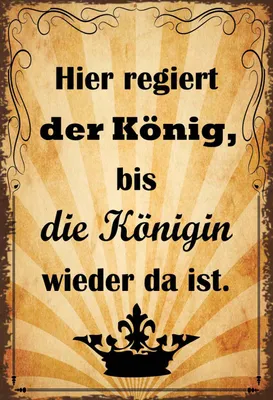 Produktbild von vianmo Holzschild 18x12 cm hier regiert König bis Königin Dekoration