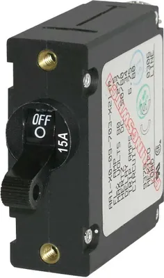 Image de Blue Sea Systems Disjoncteur Magnétique Unipolaire Ac/dc Pour Une Utilisation Mondiale 15a Noir Noir One Size
