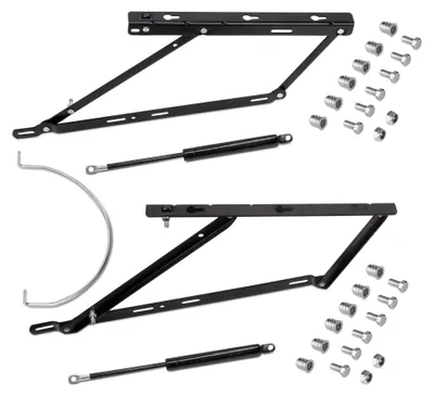 Zdjęcie produktu dla Emuca Zestaw mechanizmu podnoszącego do łóżek Canapé, otwierany do przodu, do łóżek 135 cm, Stal, Malowane na czarno