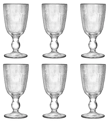 Obrázok produktu pre Estia, sada 6 vinárskych pohárov, objem 270 ml, s textúrovaným sklom, vhodné na večierky, priehľadné