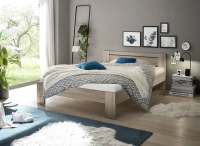 Produktbild von Bett "Cannes" in Eiche San Remo hell. Abmessungen (BxHxT) 145x71x204 cm