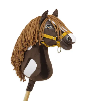 Image de Hobby Horse Premium Western cheval sombre brun A3 avec crinière brune