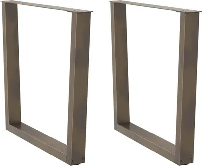 Produktbild von Esstisch Beine V-Form 2 Stück Naturstahl 90x(72-73,3) cm Stahl