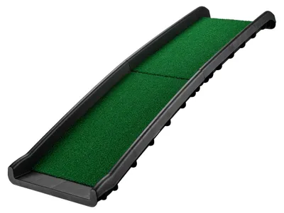 Image de Ramp pour chiens Wiltec, 155 x 40 cm, capacité de 90 kg, pliable, en gazon synthétique antidérapant. Rampe d'accès antidérapante pour chiens, aide pliante en PP pour voitures, SUV et pick-up