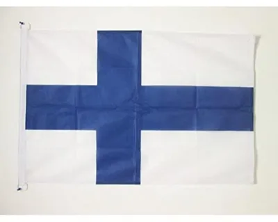 Finnland Bootflagge 90x60 cm, Polyester, mit Ringen