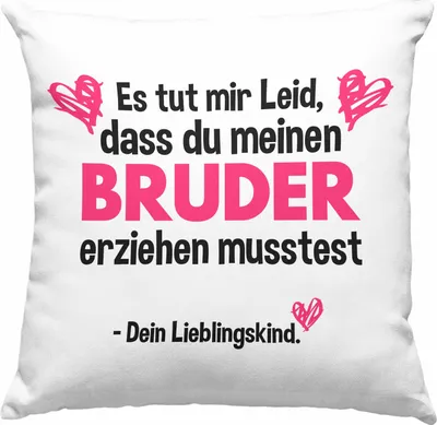 Produktbild von Trendation - Lieblingskind Muttertag Vatertag Deko-Kissen mit Füllung 40x40 Geschenk Kinder Sohn Tochter Mama Deko-Kissen mit Füllung 40x40 Spruch (Grau)