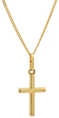 Produktbild von Gold Anhänger Kreuz mit Goldkette massiv 585 - 14 Karat Gold 40 cm
