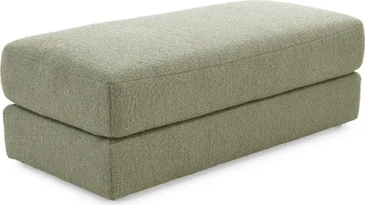 Produktbild von Polsterhocker 124x60 cm Federkern Sitzbank Designerhocker in Flachgewebe Hellgrün / 15253