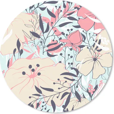 Produktbild von MuchoWow® Mauspad Mousepad Vintage - Blume - Rosa - Muster 30x30 cm - Mousepads - Maus Mat - Pad - Mausunterlage - Tischunterlage - Schreibtischmatten