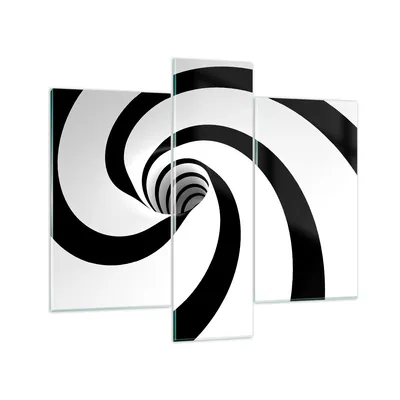 Produktbild von Bilder auf glas - Spirale Streifen Komposition - 95x80cm - Glasbilder - Wandbilder - Kunstdruck - zum Aufhängen bereit - Wanddekoration aus Glas - Glas Bilder - Wandbild auf Glas - GCB95x80-2649