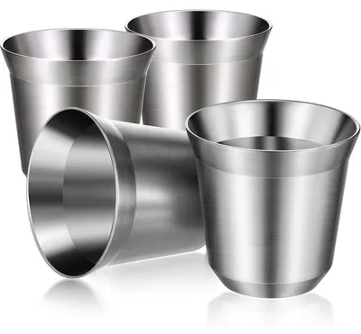 Produktbild von Espressotassen Edelstahl 80 ml Doppelwandig Isolierbecher Hitzebeständig 4 Stück