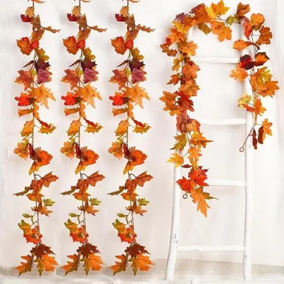 Produktbild von Herbst-Blätter- Garland - Realistische Blätter-Mischung - 3,6 Meter Länge - Herbstdeko