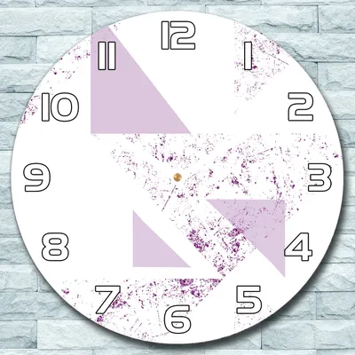 Produktbild von Wanduhr aus Glas Rund fi 30 Rosa Dreiecke Quarz Deko Schlafzimmer Büro