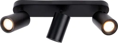 Produktbild von Ledvion - LED-Deckenstrahler Schwarz 3-Licht, Dimmbar, 3W, 4000K, Rechteck, Neigbar, GU10-Fassung & Lampe, IP20