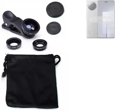 Produktbild von K-S-Trade Smartphone Kamera Linsen Set Kompatibel mit Xiaomi Civi 3 3in1 Clip-On Kamera Adapter Macro Weitwinkel FishEye Fischauge Objektiv Linse