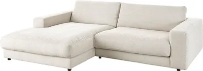 Produktbild von KAWOLA Sofa MADELINE Ecksofa Cord cremeweiß Longchair links