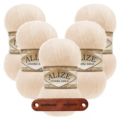 Produktbild von 5 x ALIZE Angora Gold 681 Light Salmon mit Label